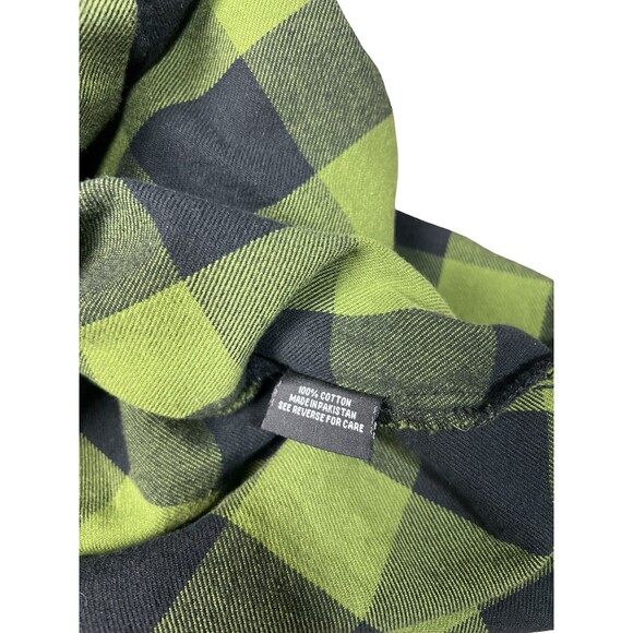 Milwaukee Leather Flannel Shirt Mens M Green Plaid Performance Apparel Button Up - Picture 6 of 10